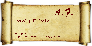 Antaly Fulvia névjegykártya
